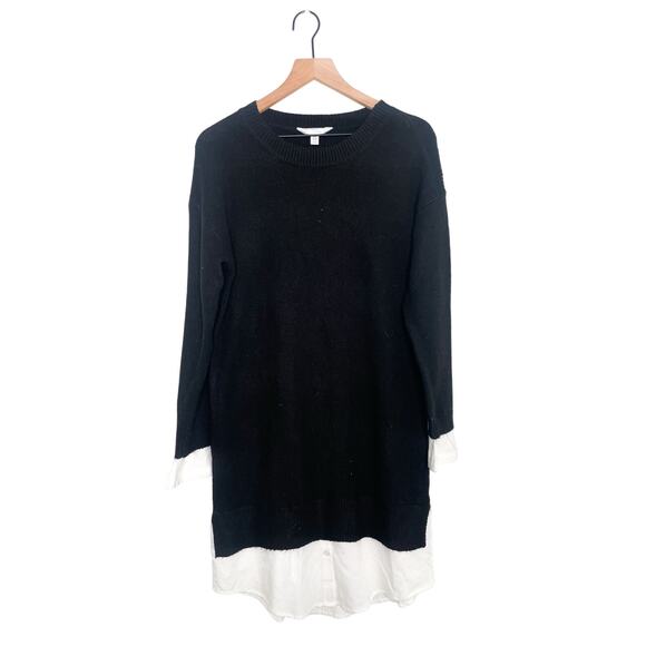 Time and Tru Black Layered Long Sleeve Sweater Dress XS - Picture 3 of 9